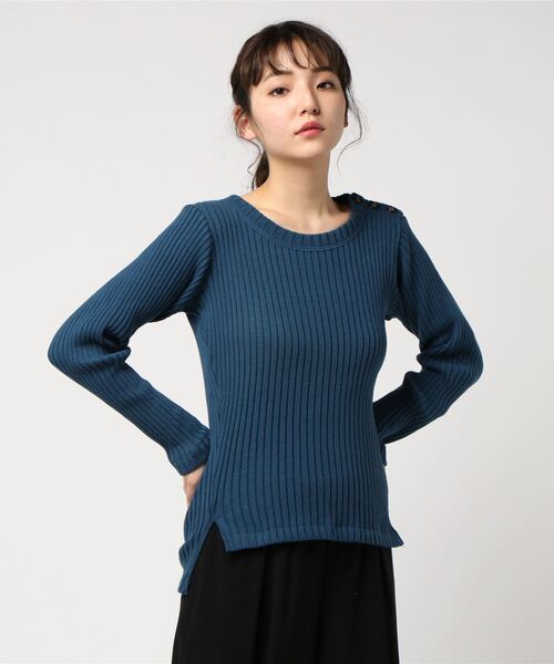 ニット セーター M0620 ワイドリブスリットプルオーバー レディース Audition ニット セーター M0620 ワイドリブスリットプル