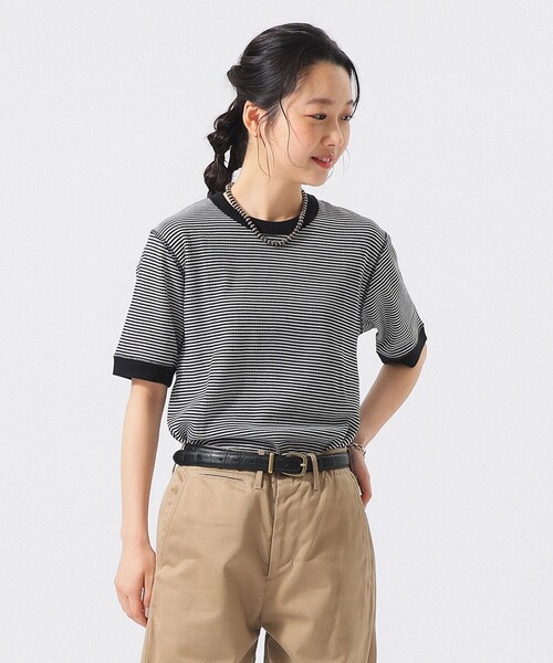 tシャツ 「別注」Healthknit / ワッフル ボーダー Tシャツ レディースの画像