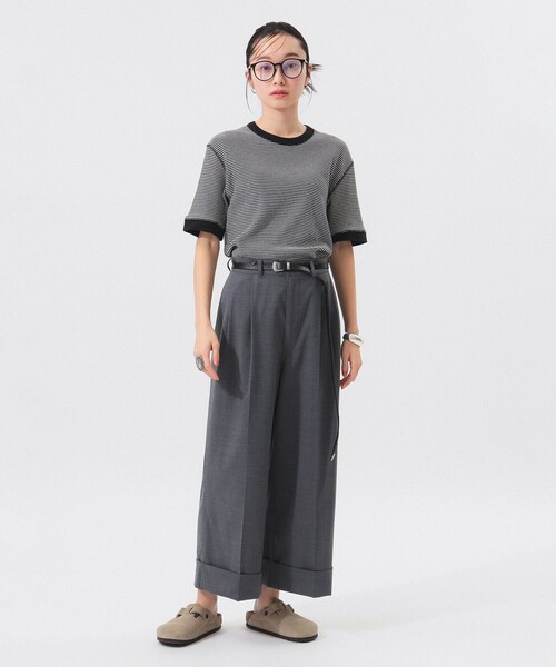 tシャツ 「別注」Healthknit / ワッフル ボーダー Tシャツ レディースの画像