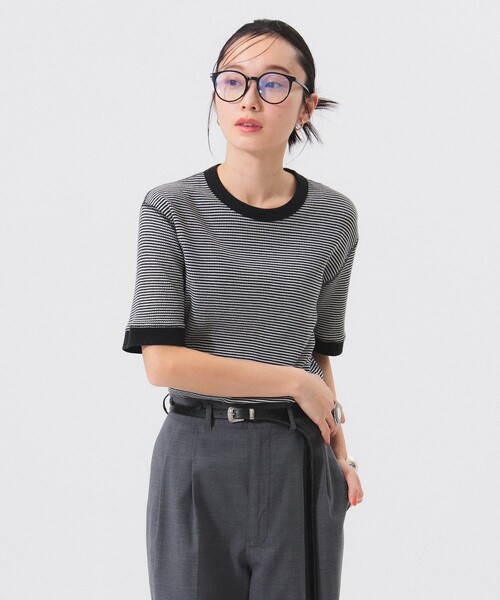 tシャツ 「別注」Healthknit / ワッフル ボーダー Tシャツ レディースの画像