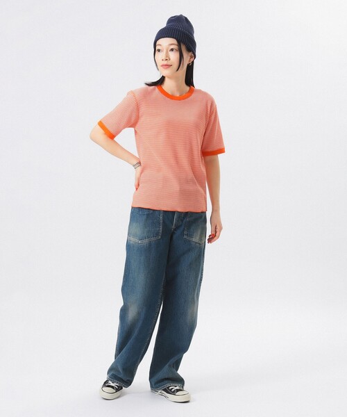 tシャツ 「別注」Healthknit / ワッフル ボーダー Tシャツ レディースの画像