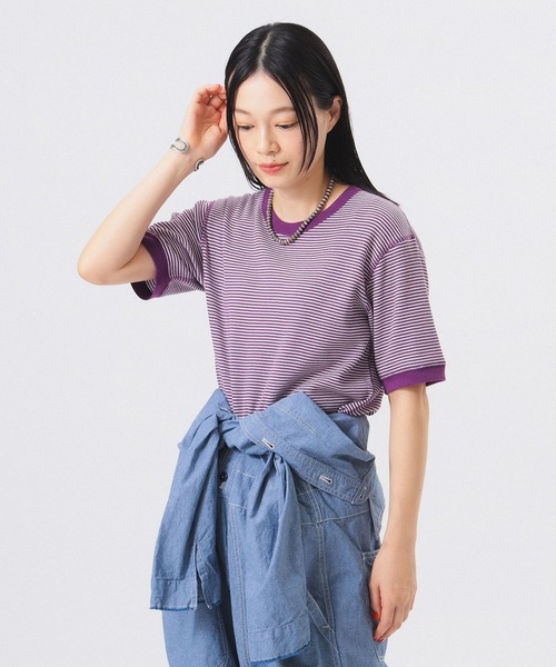 tシャツ 「別注」Healthknit / ワッフル ボーダー Tシャツ レディースの画像