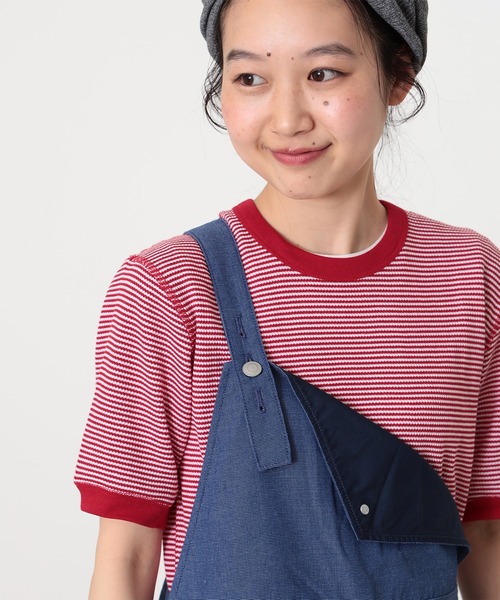 tシャツ 「別注」Healthknit / ワッフル ボーダー Tシャツ レディース BEAMS BOY tシャツ 「別注」Healthknit / ワッフル ボーダー T