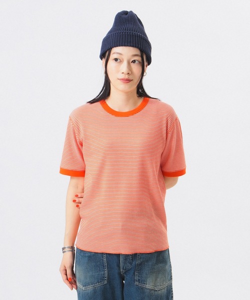 tシャツ 「別注」Healthknit / ワッフル ボーダー Tシャツ レディースの画像