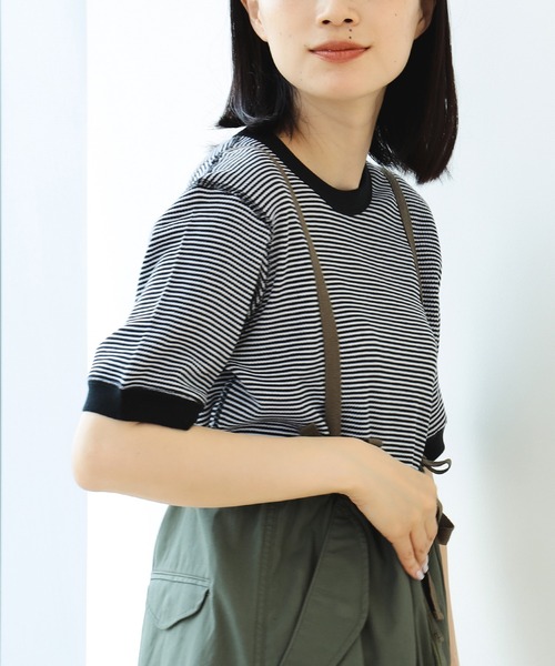 tシャツ 「別注」Healthknit / ワッフル ボーダー Tシャツ レディース BEAMS BOY tシャツ 「別注」Healthknit / ワッフル ボーダー T