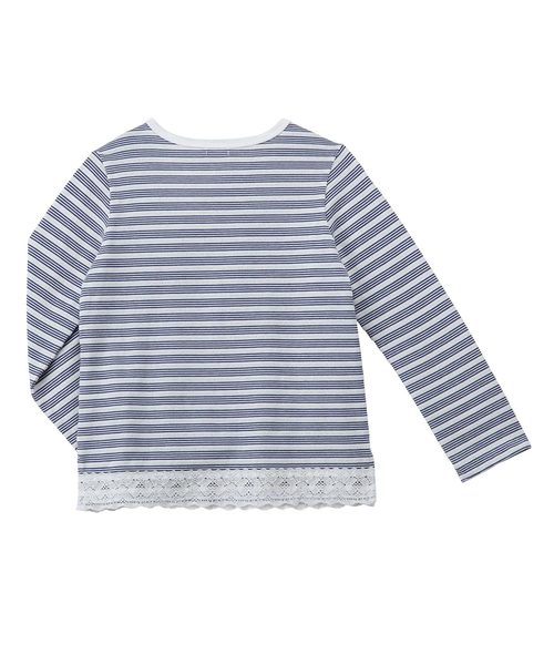 MIKI HOUSE tシャツ リーナちゃんラメボーダー長袖Tシャツ