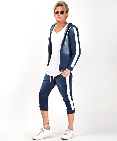 LUXSTYLE(ラグスタイル) ジーンズ カットデニムクロップドパンツ LUXSTYLE(ラグスタイル) ジーンズ カットデニムクロップドパンツ
