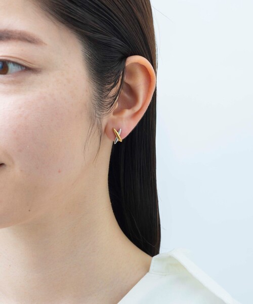 Jouete ピアス クロス コンビカラー Jouete ピアス クロス コンビカラー レディース : ZOZOTOWN