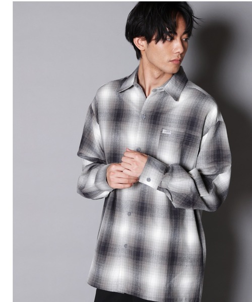 人気新作 シャツ 長袖シャツ ZOZOTOWN PayPayモール店 - 通販 - PayPayモール ブラウス Cal Top-OMBRE CHECK LS-SHOIRTS/キャルトップ チェック 即納最新作
