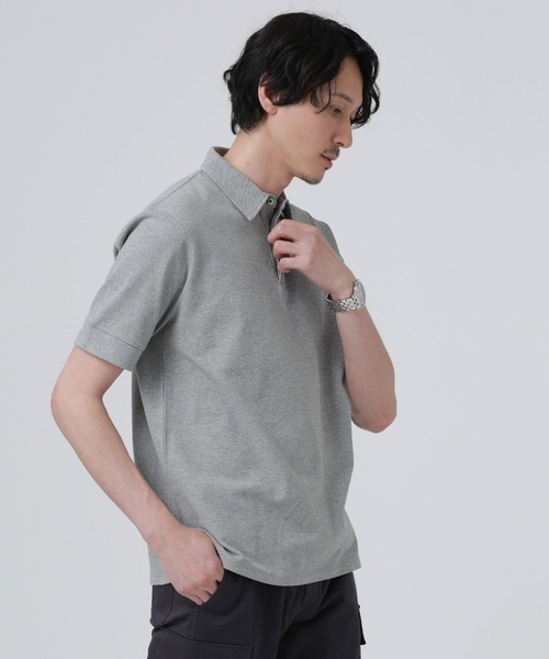 NANO universe ポロシャツ Anti Soaked 比翼ポロシャツ メンズ