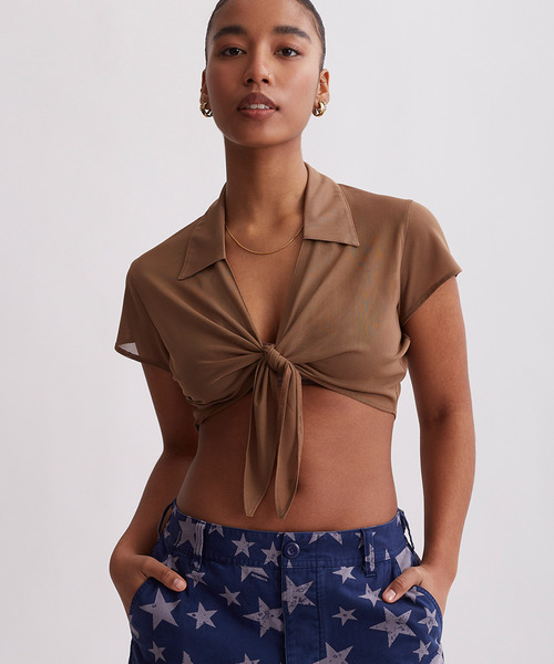 Jillian Tie Front Top レディース