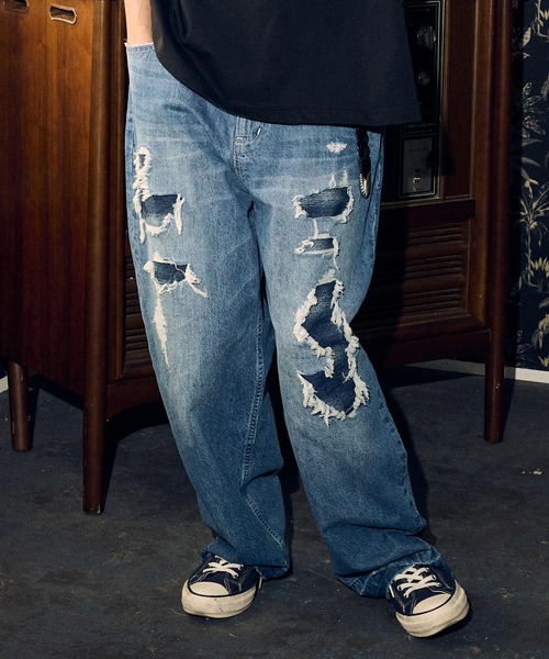 ADAMPATEK アダムパテック クラッシュルーズデニムパンツ サイズ2 ADAM PATEK ジーンズ ADAMPATEK/clash looose denim/クラッシュ