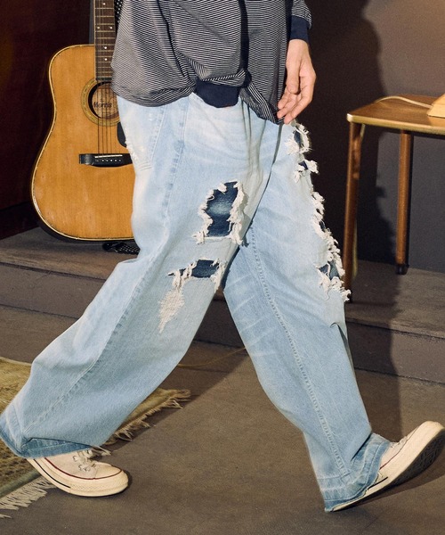 ADAMPATEK アダムパテック クラッシュルーズデニムパンツ サイズ2 ADAM PATEK ジーンズ ADAMPATEK/clash looose denim/クラッシュ