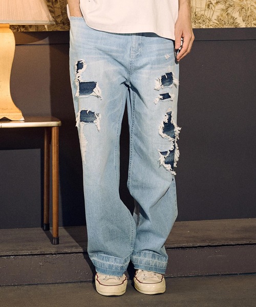 ADAMPATEK アダムパテック クラッシュルーズデニムパンツ サイズ2 ADAMPATEK/アダムパテック】clash looose denim/クラッシュ