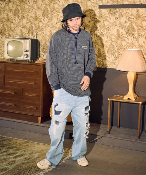 ADAMPATEK アダムパテック クラッシュルーズデニムパンツ サイズ2 ADAM PATEK ジーンズ ADAMPATEK/clash looose denim/クラッシュ