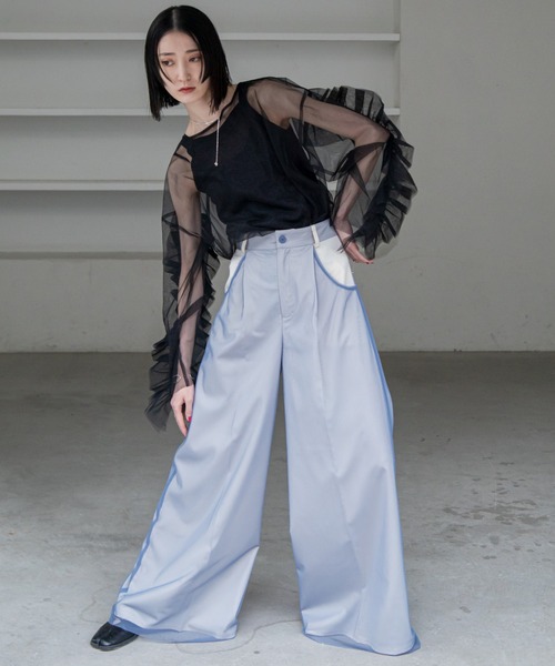 tシャツ 袖フリルチュールシアートップス レディース : ZOZOTOWN Yahoo