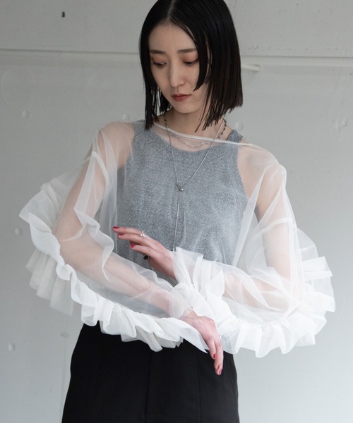 AAYUSHI フリルTシャツ　タグ付き　期間限定お値下げ ベアプリントビッグTシャツ[商品：PN24SS-064] - PUNYUS Online Store