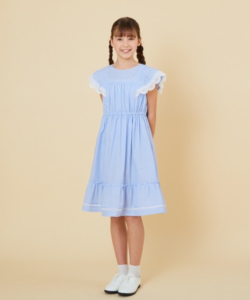 CHOPIN ワンピース ストライプレースワンピース キッズ 子供服