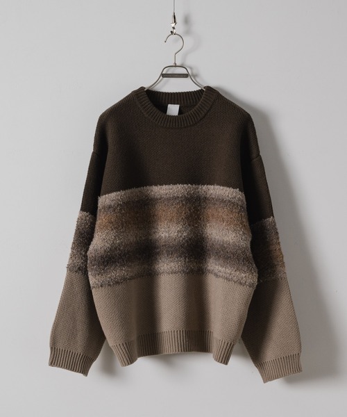 セーター ニット Gradation panel knit/グラデーションパネルニット 