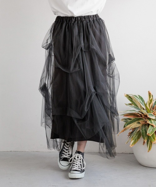 LOWRYS FARM スカート タックチュールスカート 128229
