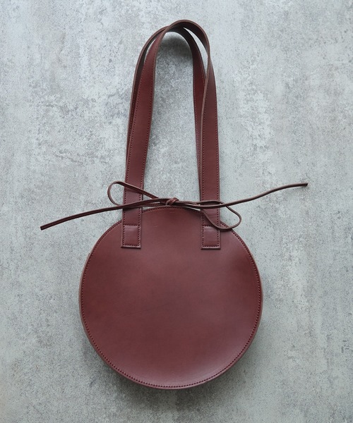 bulle de savon.   半円バッグ △leather まるbag（ハンドバッグ）｜bulle de savon（ビュルデサボン