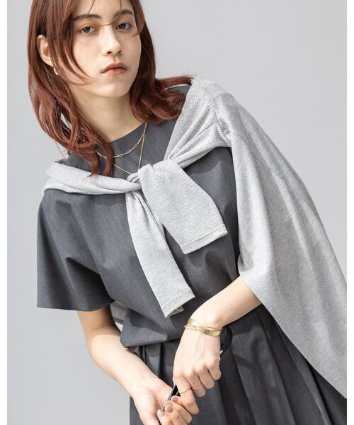 【洗える／UVケア／接触冷感／SETUP可能】ブロード素材フレンチブラウス INDIVI ブラウス シャツ 「洗える／UVケア／接触冷感／SETUP可能