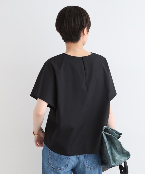 【洗える／UVケア／接触冷感／SETUP可能】ブロード素材フレンチブラウス INDIVI ブラウス シャツ 「洗える／UVケア／接触冷感／SETUP可能