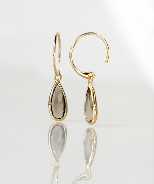 anq.（アンク） ピアス 「anq.」SV925・スモーキークォーツ/グリーン