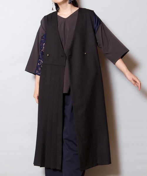 OSMOSIS（オズモーシス） ベスト ジレ アシンメトリープリーツ