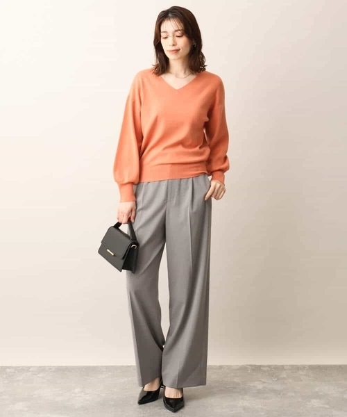 OFUON / オフオン ベーシックVネックニット/洗える/WEB限定サイズあり ベーシックVネックニット/洗える/WEB限定サイズあり(ニット