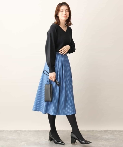 ニット セーター ベーシックVネックニット/洗える/WEB限定サイズあり レディース OFUON ニット セーター ベーシックVネックニット/洗える/WEB限定