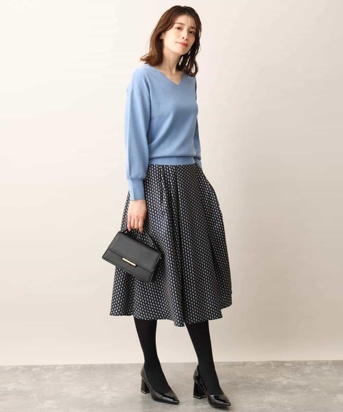 ベーシックVネックニット/洗える/WEB限定サイズあり OFUON ニット セーター ベーシックVネックニット/洗える/WEB限定