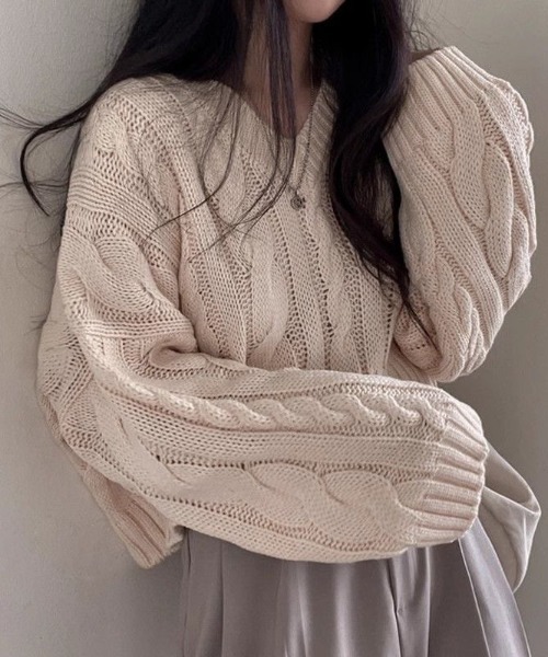 gossip!ロサンゼルス ニット セーター ほっこり＆暖か。クロップド丈