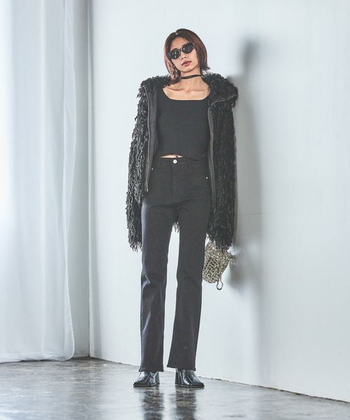 PAGEBOY ブルゾン アウター フェザーファーブルゾン レディース
