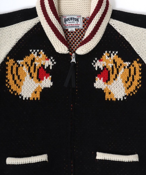 カーディガン HOUSTON（ヒューストン）COWCHIN SWETER(TIGER) 虎