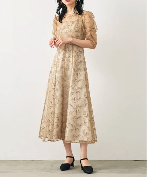 metoi レースボレロセット刺繍入りドレス 結婚式 パーティー オケージョン SETUP7（セットアップセブン） ドレス 「metoi」エンブロイダリー