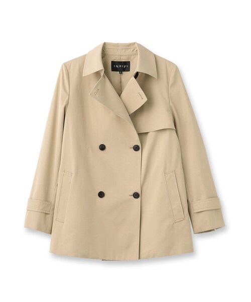 24AW／新品タグ付／INDIVI UVケア トレンチコート 大きいサイズ 15 INDIVI（インディヴィ） トレンチコート コート 「撥水／UVケア