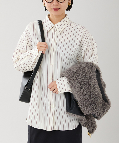 IENA ブラウス シャツ サテン ストライプ レディース : ZOZOTOWN