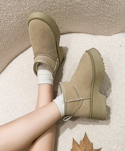 Lace Ladies（レースレディース） ブーツ スエード調 ムートン 厚底