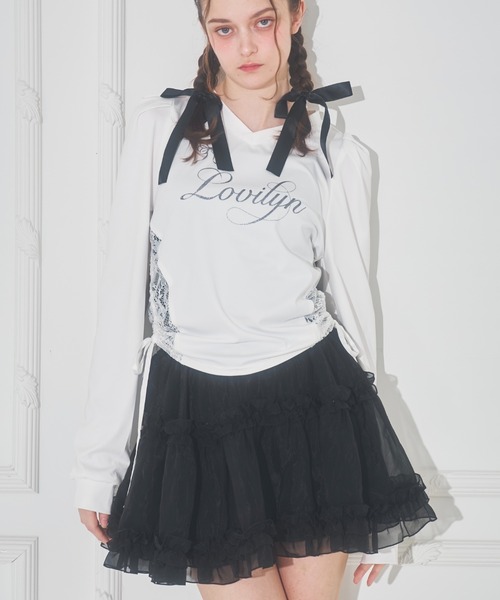 Lovilyn tシャツ キラキラロゴガーリーゲームシャツ レディース