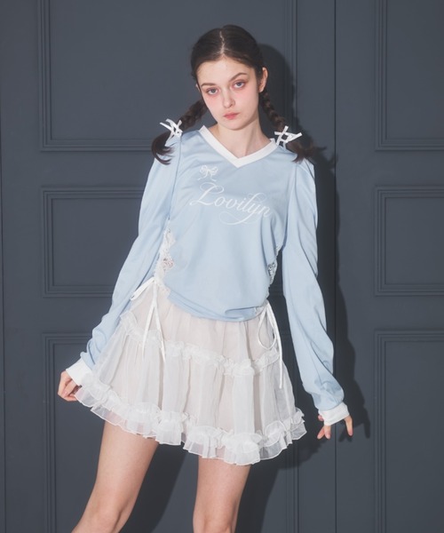 tシャツ キラキラロゴガーリーゲームシャツ レディース Lovilyn tシャツ キラキラロゴガーリーゲームシャツ レディース