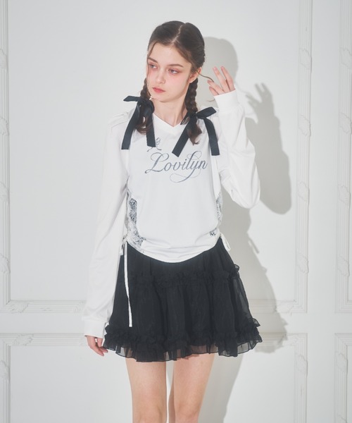 Lovilyn tシャツ キラキラロゴガーリーゲームシャツ レディース