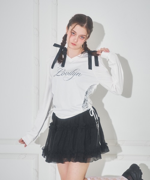 No.18 ローチェ キラキラLOGOのStylishゲームシャツ☆新品☆XL☆ Lovilyn tシャツ キラキラロゴガーリーゲームシャツ レディース