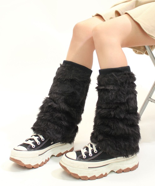 レッグウォーマー 「TETE SELECTION」Y2Kスタイルファーレッグ