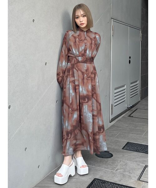 MURUA（ムルーア） ワンピース ニュアンスマキシパターンワンピース