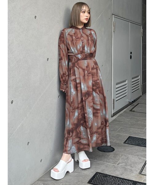 MURUA（ムルーア） ワンピース ニュアンスマキシパターンワンピース