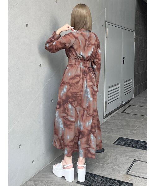 MURUA（ムルーア） ワンピース ニュアンスマキシパターンワンピース