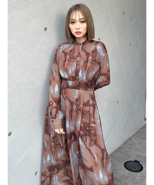 MURUA（ムルーア） ワンピース ニュアンスマキシパターンワンピース