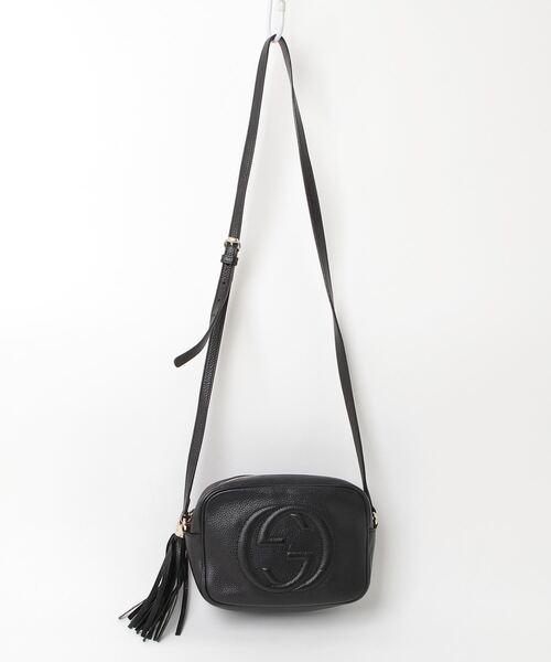 美品 GUCCI ソーホー スモールディスコ レザー ショルダーバッグ ブラック GUCCI 「GUCCI」 ソーホー スモールディスコ ショルダーバッグ