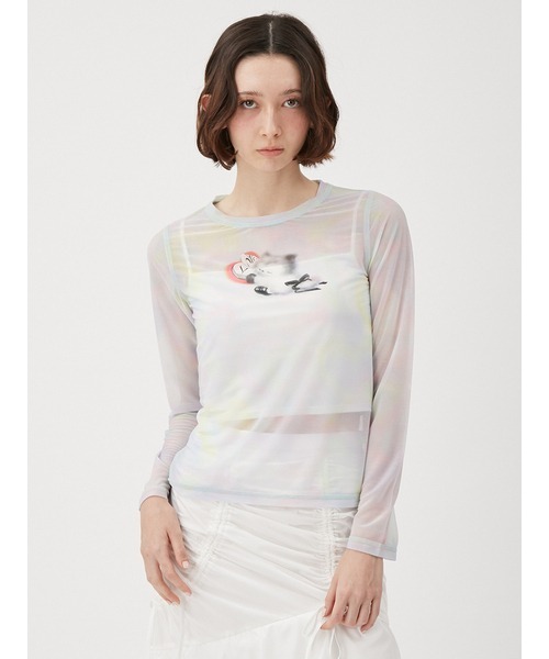 tシャツ 「Lizii Lin」キャットシアーカットソー レディース FURFUR tシャツ 「Lizii Lin」キャットシアーカットソー
